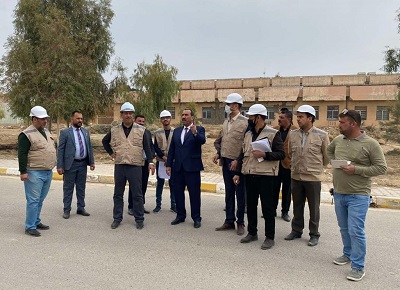 السيد رئيس الجامعة المحترم يتفقد أعمال تأهيل الكلية
